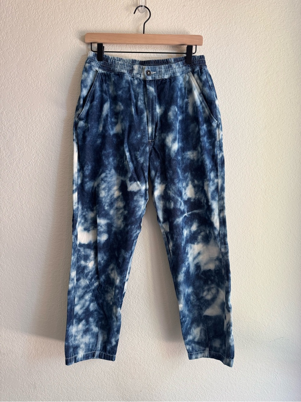 Universal Works Indigo Tie Dye Cotton Pants 30